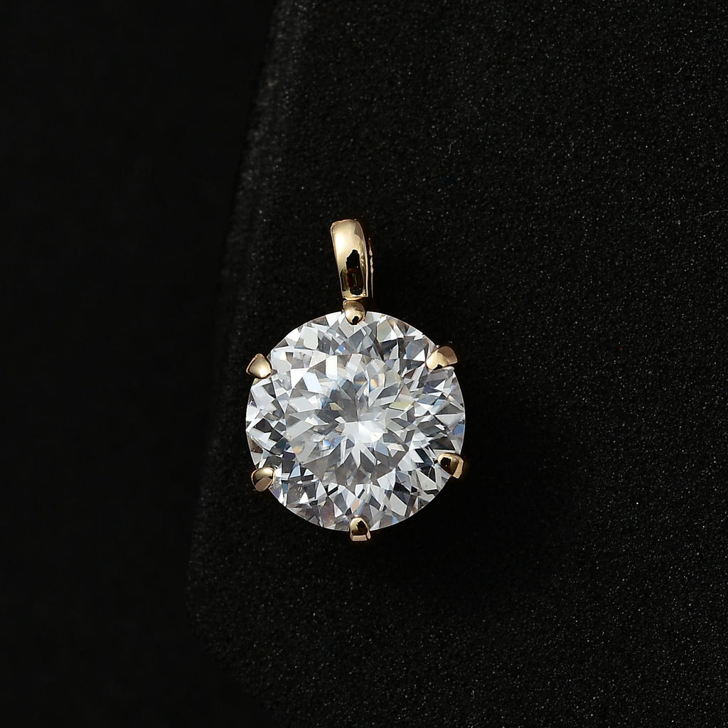 120 Facetten Moissanit Anhänger, 585 Gold, ca. 2.17 ct