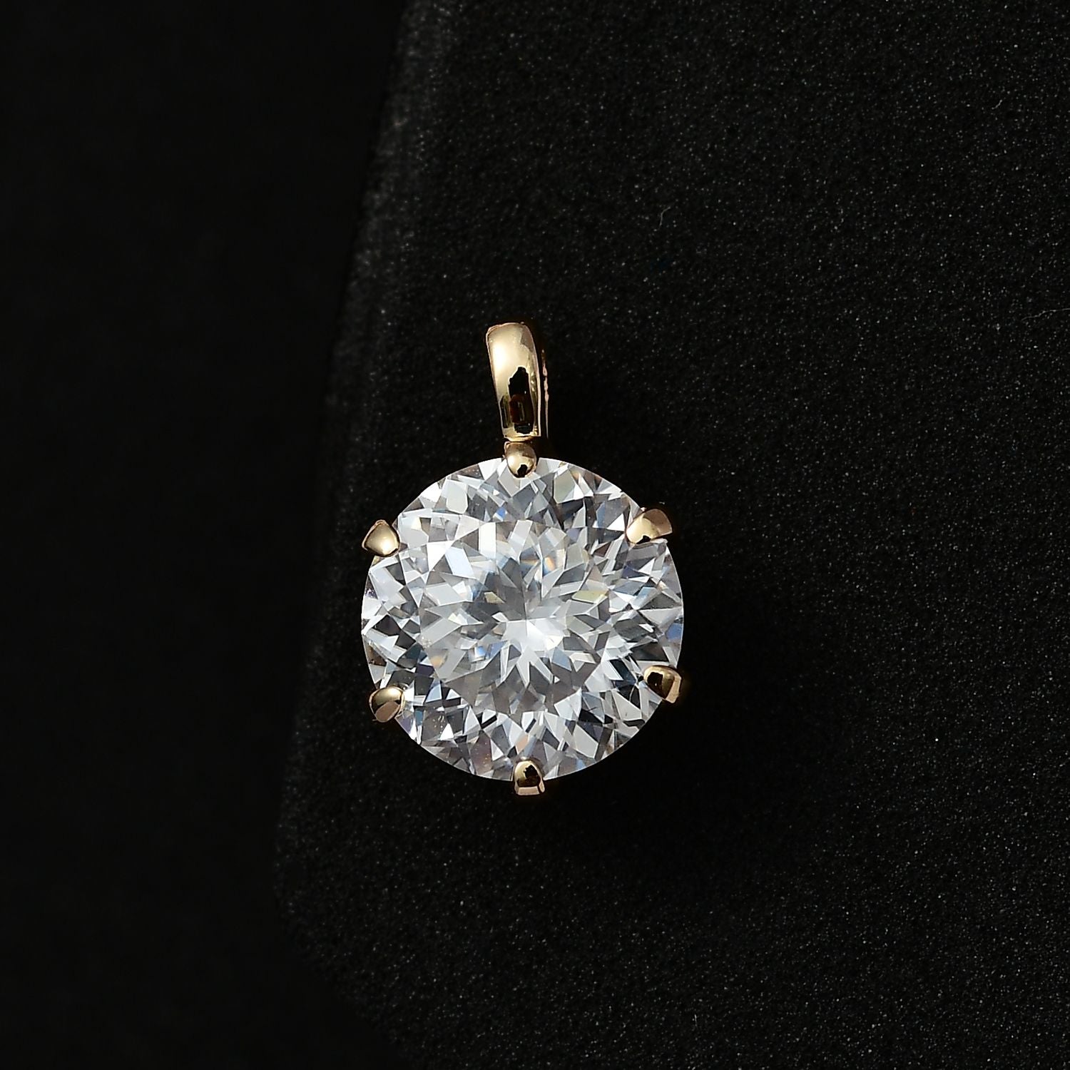 120 Facetten Moissanit Anhänger, 585 Gold, ca. 2.17 ct