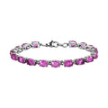 Orchidee Farbene Quarz Triplette Armband, ca. 18 cm, Edelstahl ca. 12.44 ct