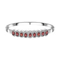 Roter Granat Armreif ca. 19 cm Edelstahl ca. 4.95 ct