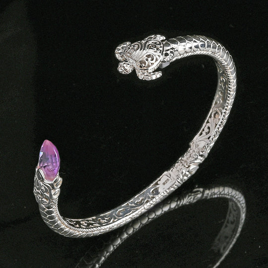 Royal Bali Kollektion- Citrin 19cm Armreif, 925 Silber - 3,56 ct.
