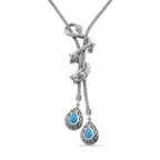 Royal Bali Kollektion - Sleeping Beauty Türkis Halskette ca. 50 cm 925 Silber ca. 2.60 ct