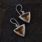 Royal Bali Kollektion - Citrin Ohrringe 925 Silber ca. 9.62 ct