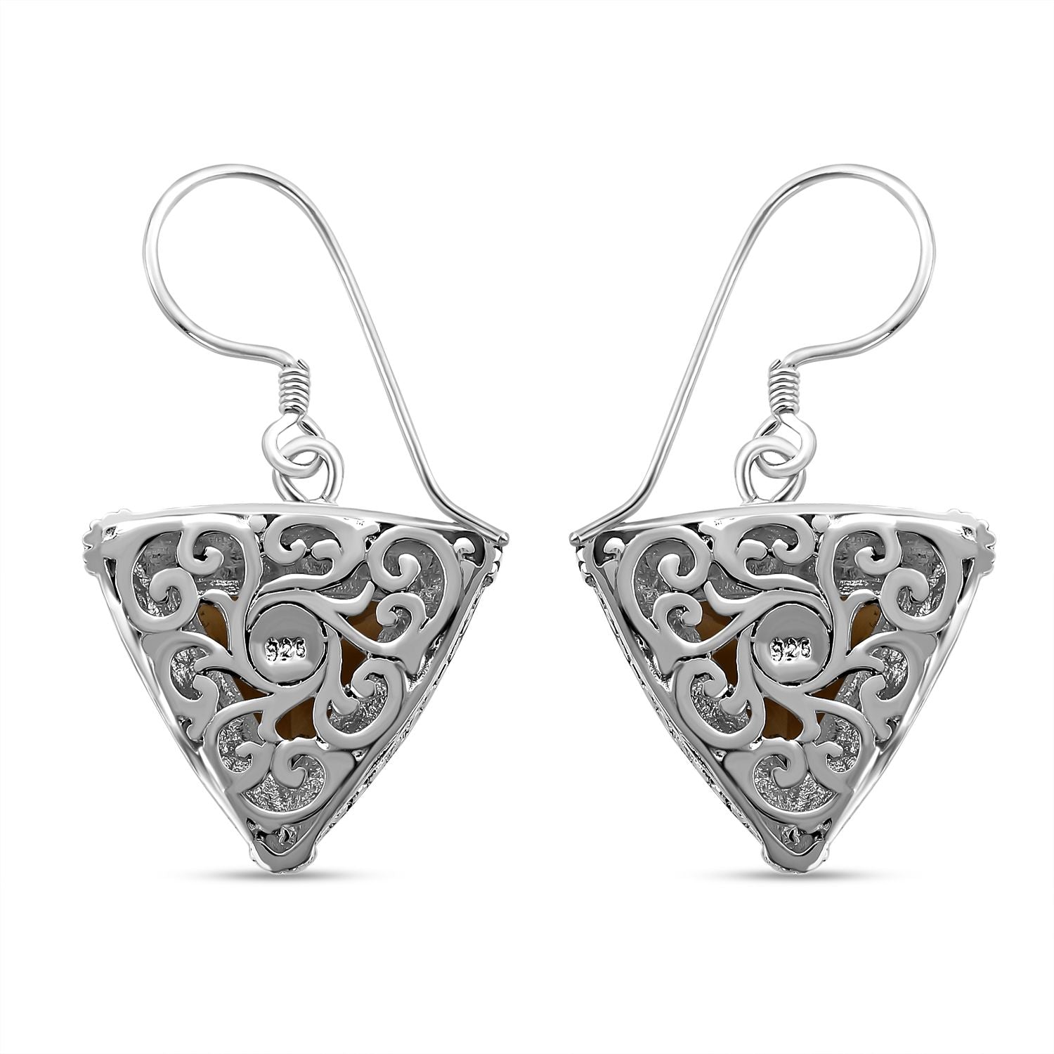 Royal Bali Kollektion - Citrin Ohrringe 925 Silber ca. 9.62 ct