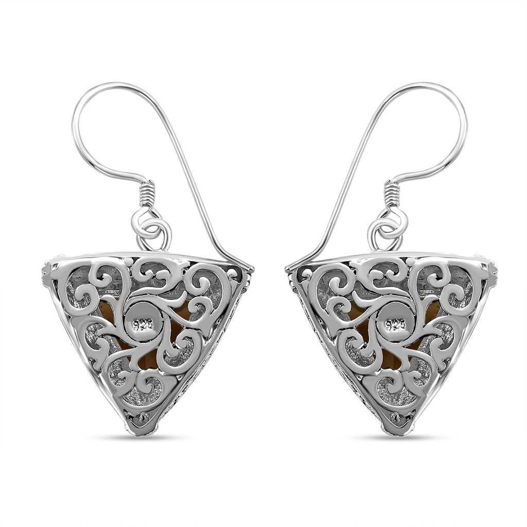 Royal Bali Kollektion - Citrin Ohrringe 925 Silber ca. 9.62 ct