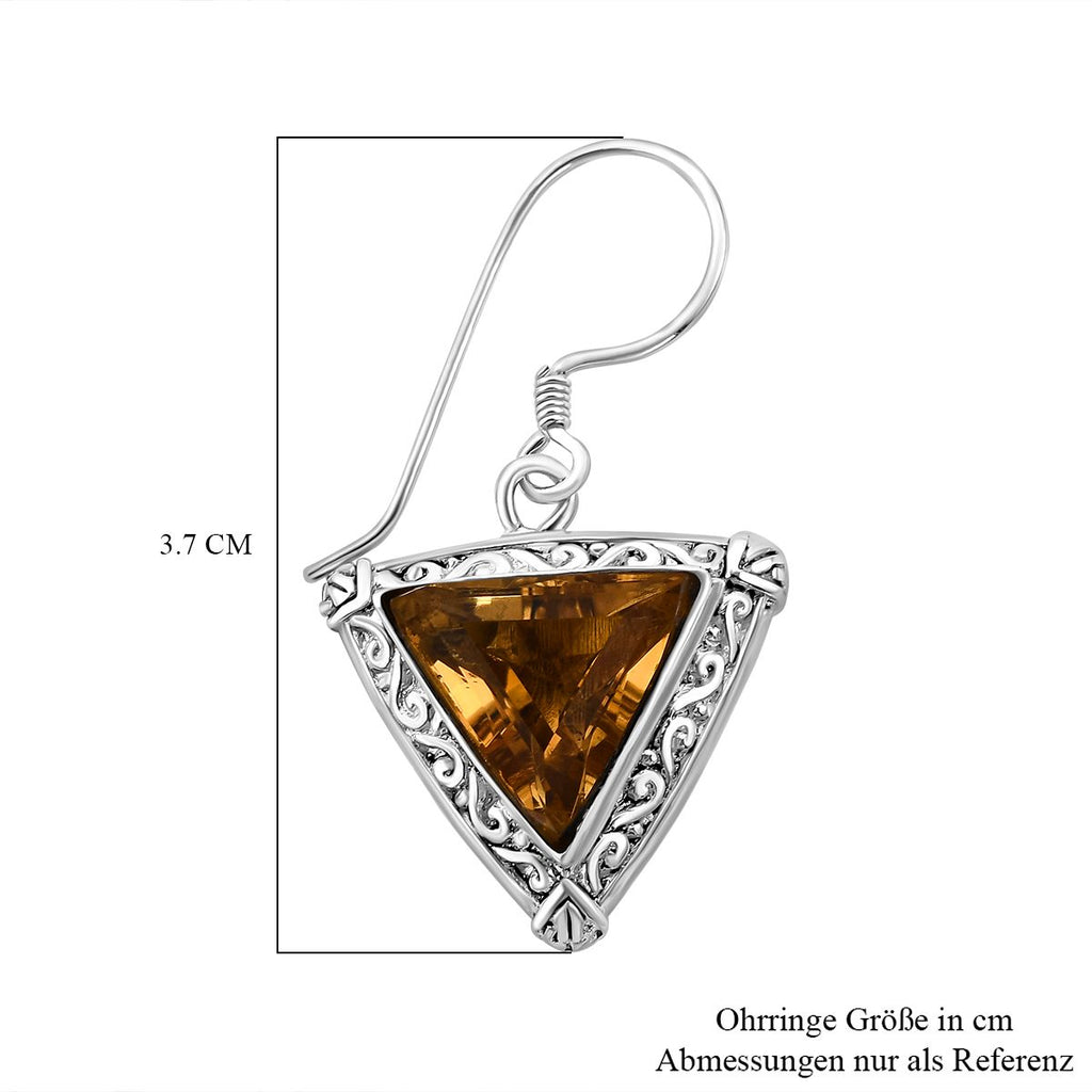 Royal Bali Kollektion - Citrin Ohrringe 925 Silber ca. 9.62 ct