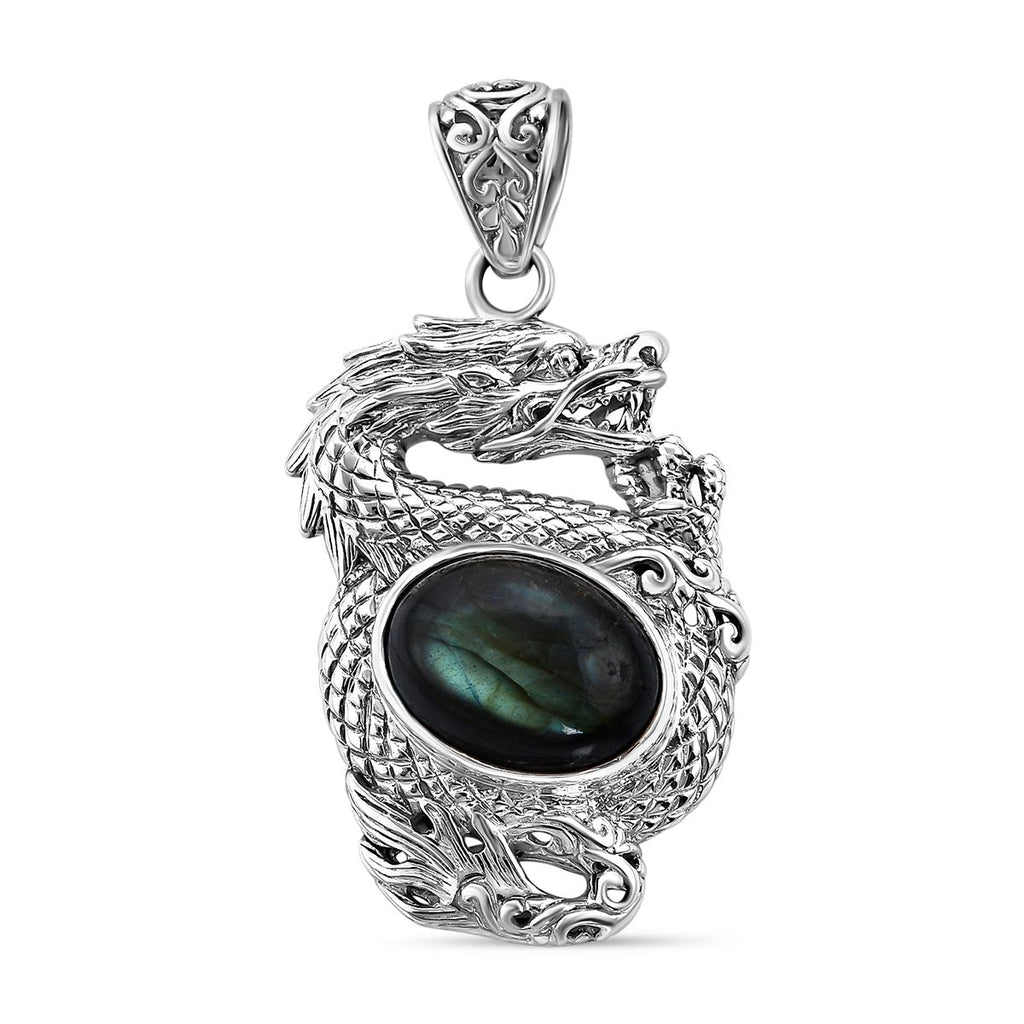 Royal Bali Kollektion - Labradorit Anhänger 925 Silber ca. 10.00 ct