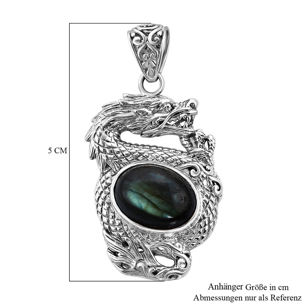Royal Bali Kollektion - Labradorit Anhänger 925 Silber ca. 10.00 ct