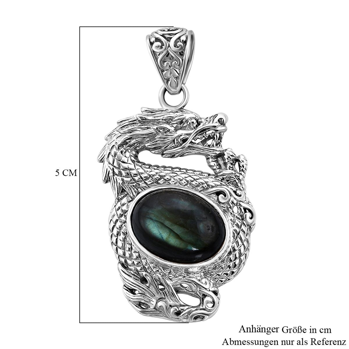 Royal Bali Kollektion - Labradorit Anhänger 925 Silber ca. 10.00 ct