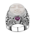 Royal Bali - Sajen Silber - Oxbone, Ilakaka Rosa Saphir (Fissure gefüllt) Ring, 925 Silber (Größe 16.00) ca. 6.75 ct