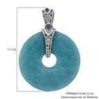 Sajen Silber - Amazonit, Regenbogen Mondstein Anhänger 925 Silber ca. 49.67 ct