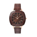Strada - Elegante Damen-Uhr, PU-Leder Armband, wasserdicht, Japanisches Uhrwerk, Dunkelbraun