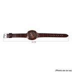 Strada - Elegante Damen-Uhr, PU-Leder Armband, wasserdicht, Japanisches Uhrwerk, Dunkelbraun