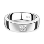 D'Joy Moissanit Ring 925 Silber Platiniert K cm ca. 0,36 ct