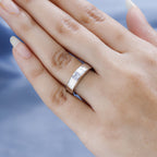 D'Joy Moissanit Ring 925 Silber Platiniert K cm ca. 0,36 ct