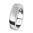 D'Joy Moissanit Ring 925 Silber Platiniert K cm ca. 0,36 ct