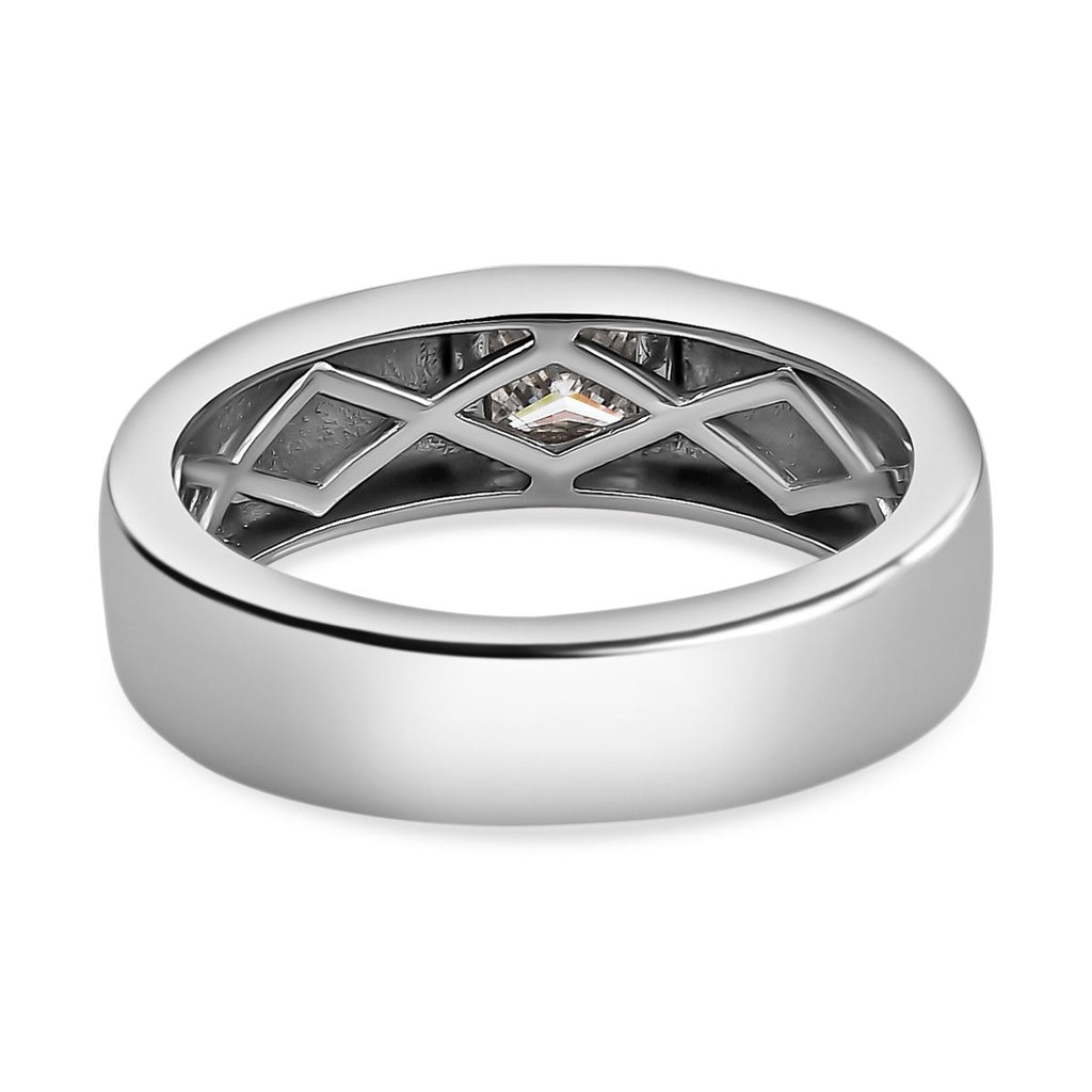 D'Joy Moissanit Ring 925 Silber Platiniert K cm ca. 0,36 ct
