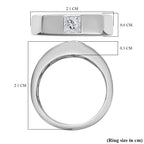 D'Joy Moissanit Ring 925 Silber Platiniert K cm ca. 0,36 ct