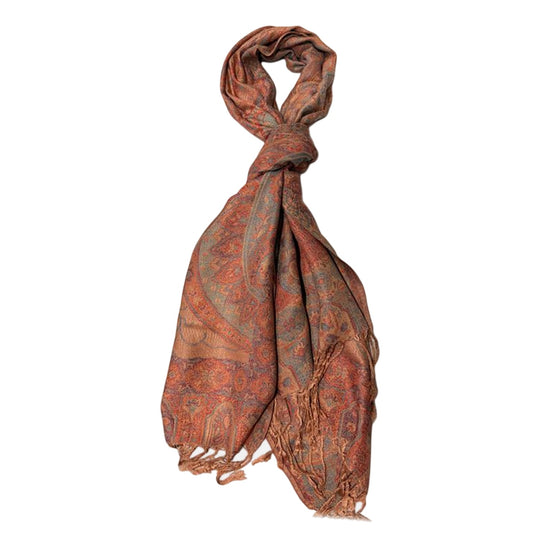 Paisley scarf100% viscosesize:175cm X70cm weight: 170gcolor:peach