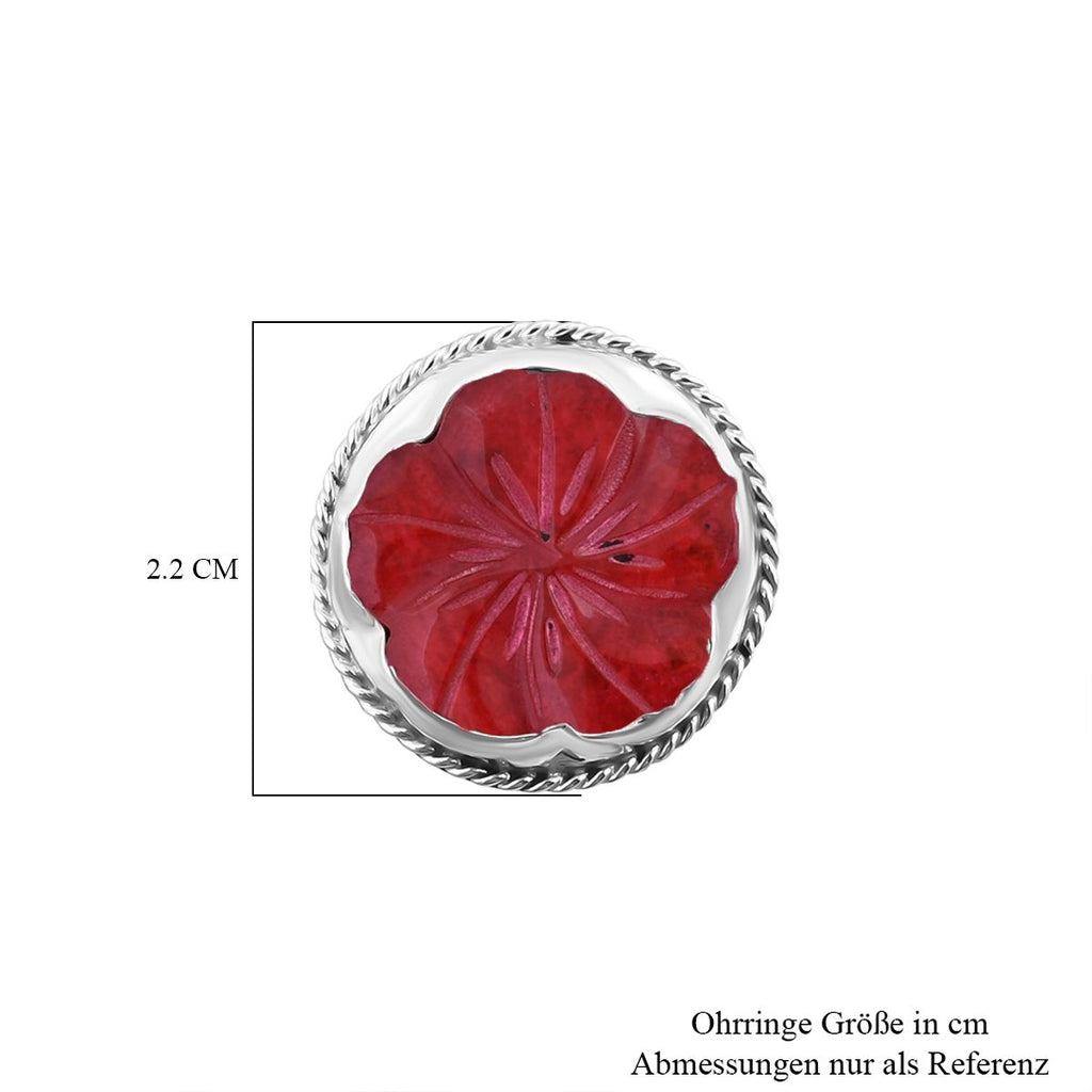 Koralle Ohrringe 925 Silber