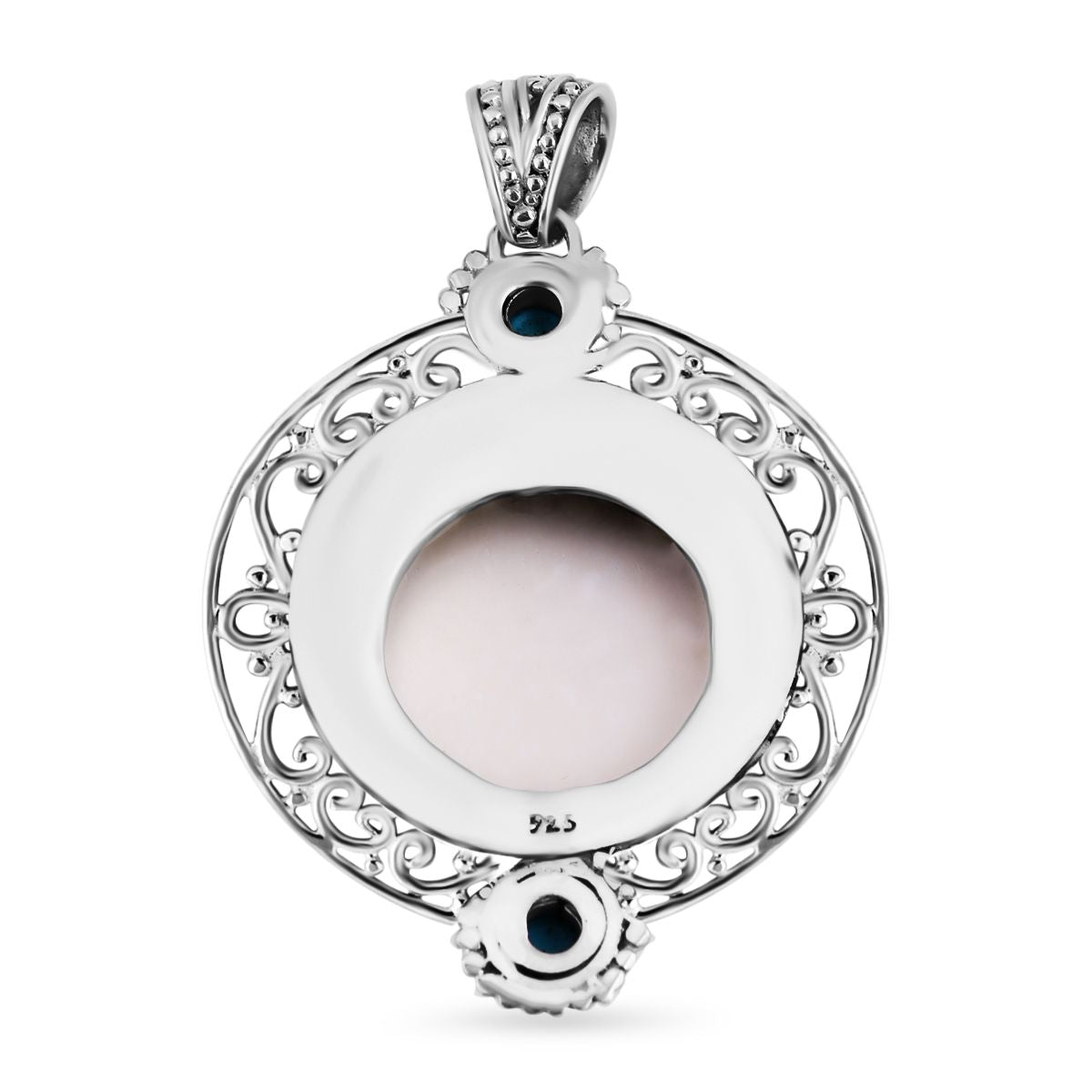 Royal Bali - Sleeping Beauty Türkis, Ochse Knochen Anhänger, 925 Silber ca. 0.61 ct