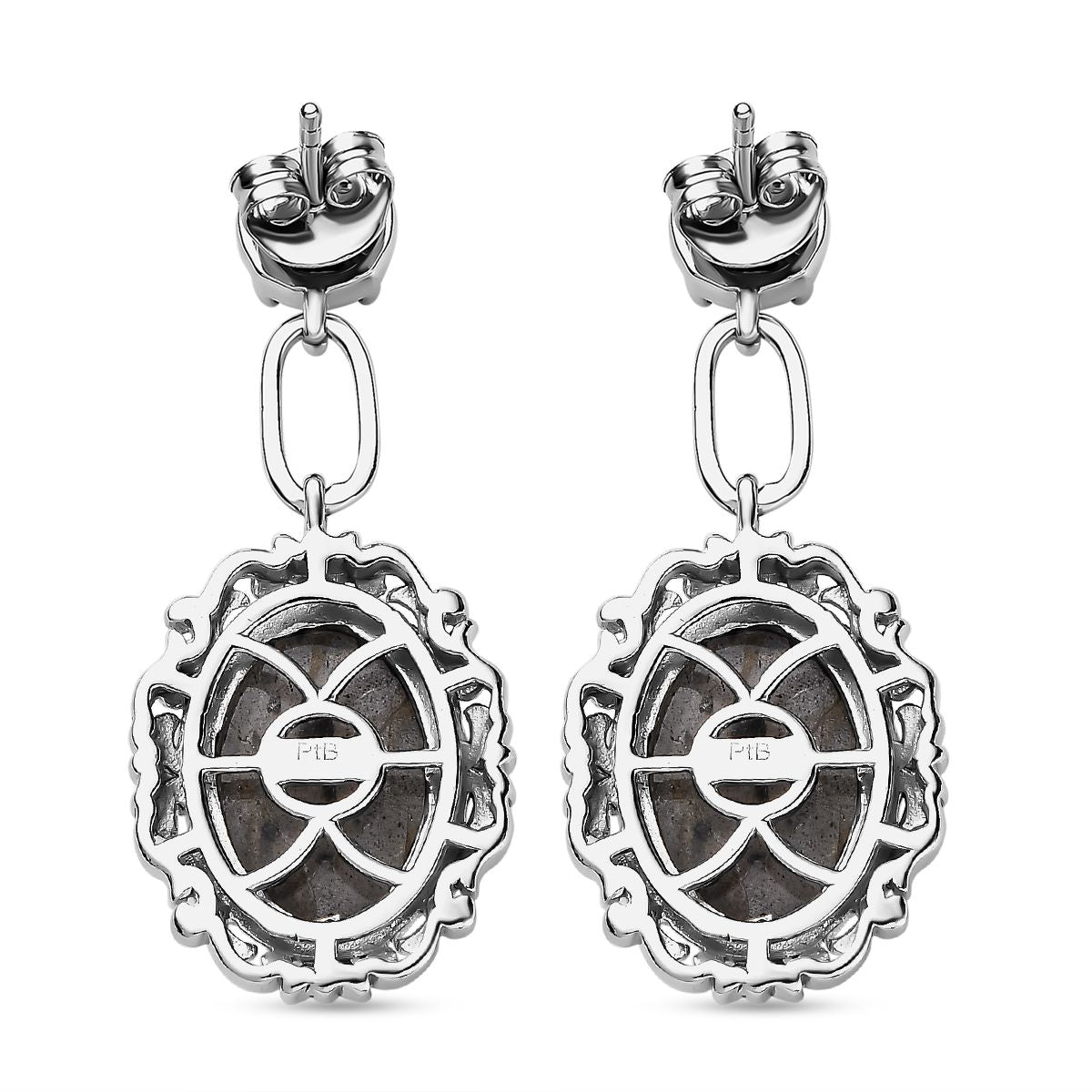 Labradorit Ohrringe Reines Messing platiniert ca. 17.33 ct