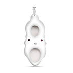 Pfau Druzy Quarz, Rhodolith Granat Anhänger 925 Silber ca. 1,52 ct.