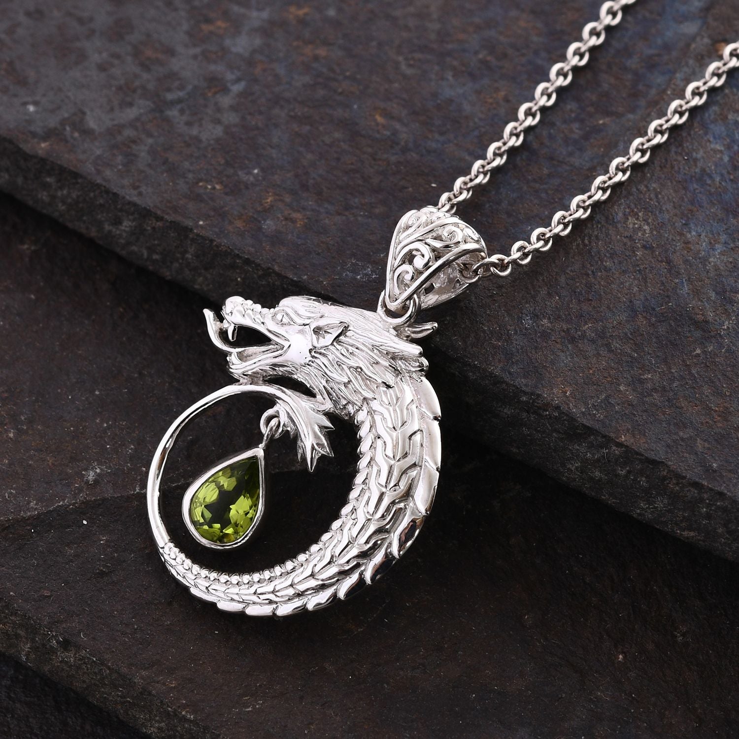 Peridot Anhänger 925 Silber ca. 1.29 ct