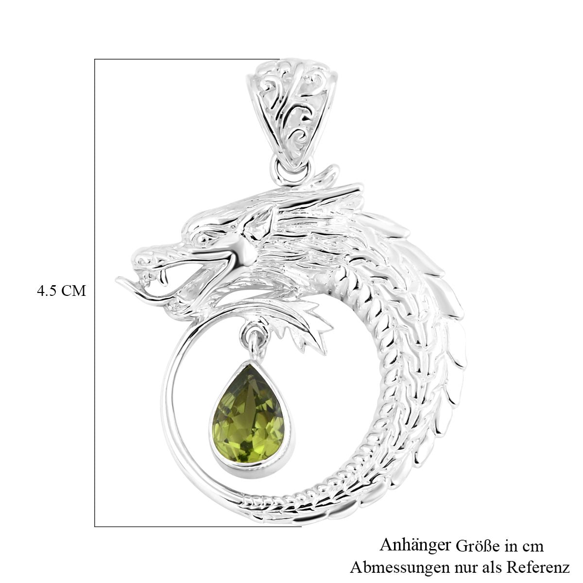 Peridot Anhänger 925 Silber ca. 1.29 ct