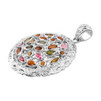 Mehrfarbig-Turmalin Anhänger 925 Silber ca. 3,35 ct.