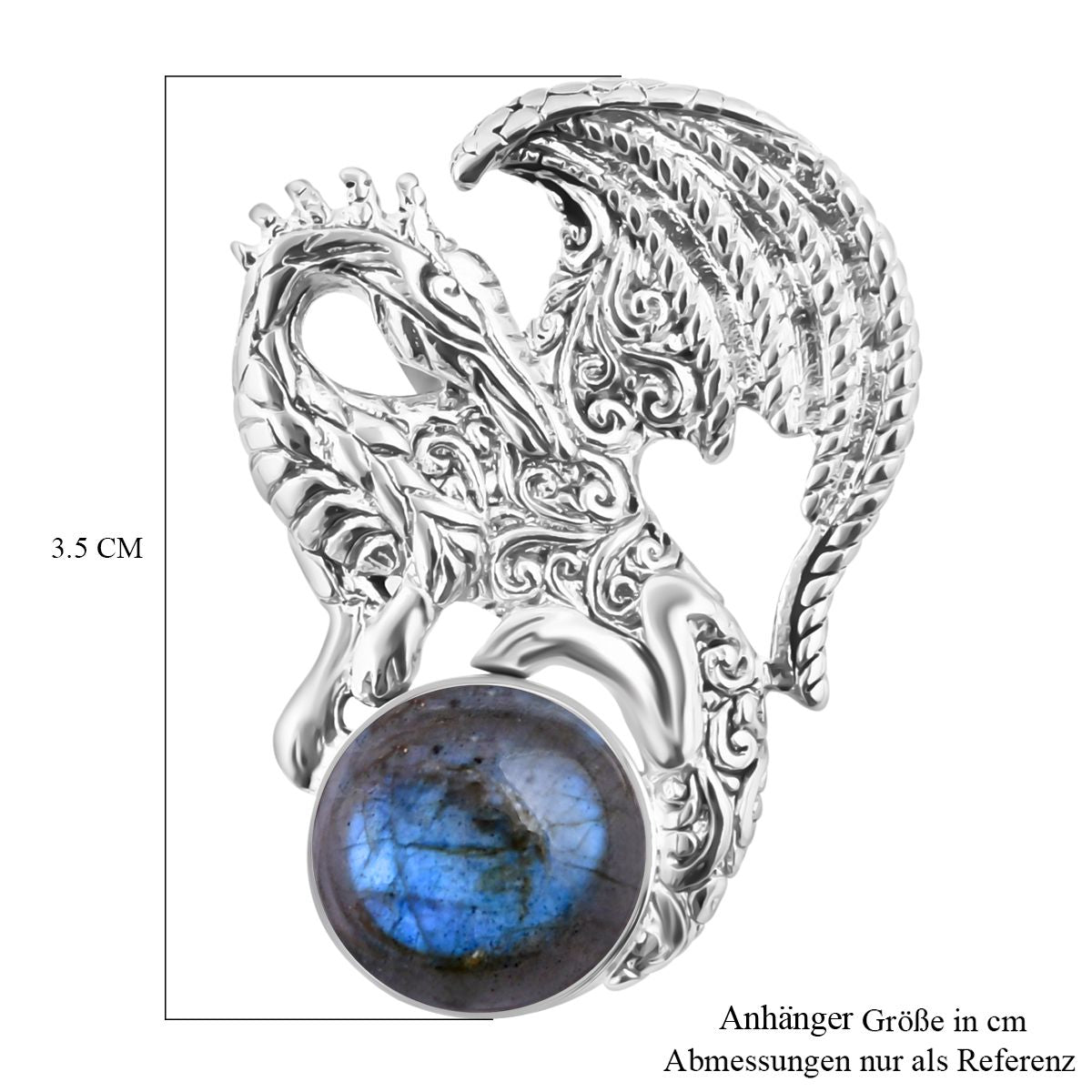 Labradorit Anhänger 925 Silber ca. 7,29 ct.