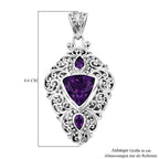 Royal Bali - Afrikanischer Amethyst Anhänger, 925 Silber, ca. 3.75 ct