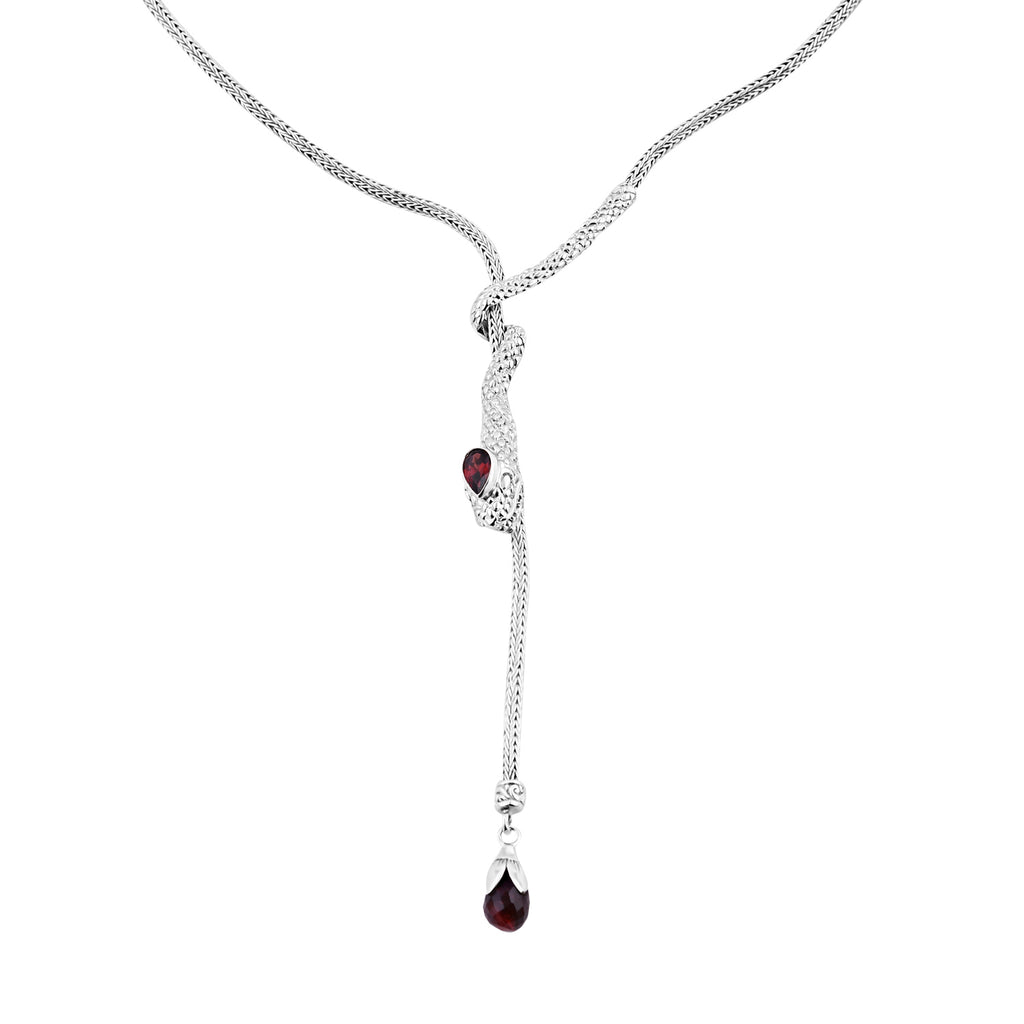 Roter Granat Halskette ca. 45 cm 925 Silber ca. 5,48 ct.