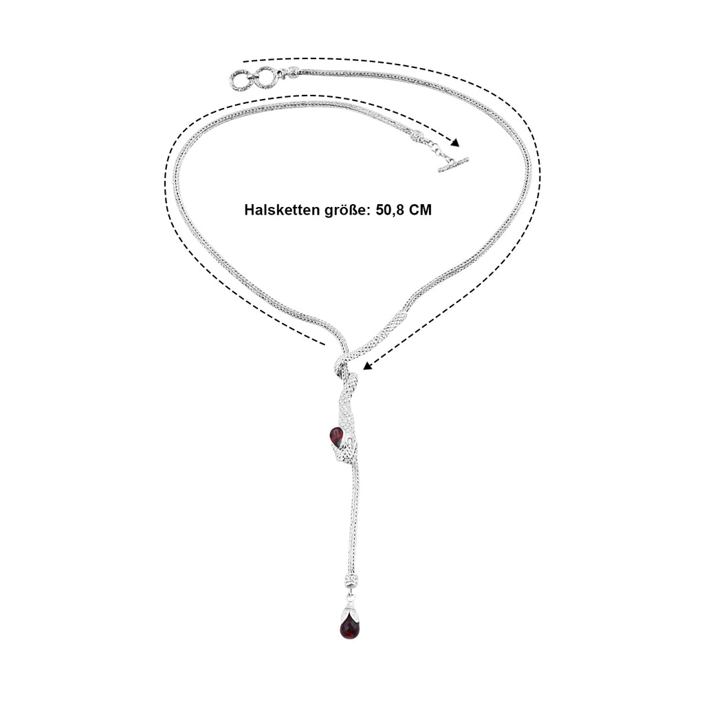 Roter Granat Halskette ca. 45 cm 925 Silber ca. 5,48 ct.