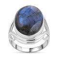 Labradorit Ring 925 Silber (Größe 16.00) ca. 20,09 ct