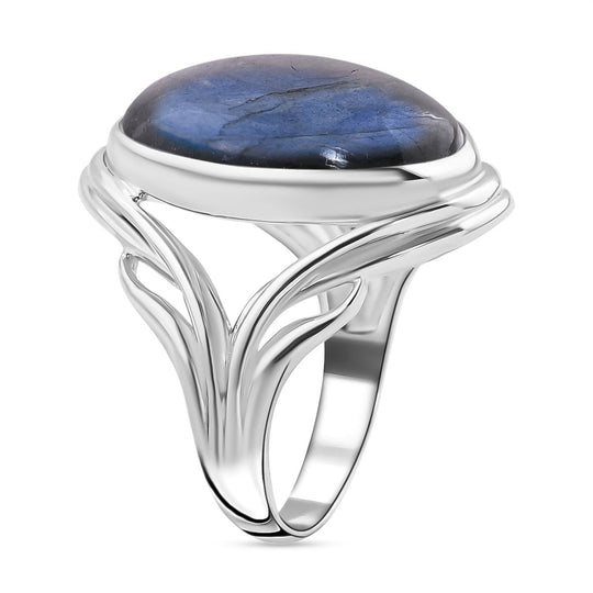 Labradorit Ring 925 Silber (Größe 16.00) ca. 20,09 ct
