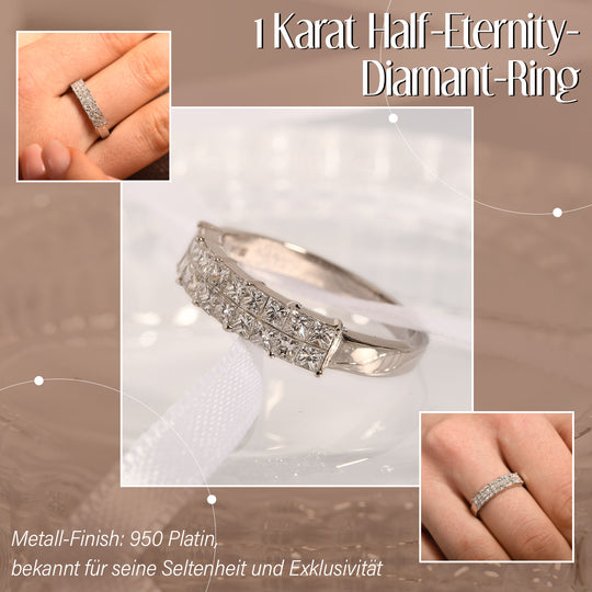 RHAPSODY - Weißer Diamant zertifiziert VS E-G Ring, 950 Platin, (Größe 19.00) ca. 1.06 ct