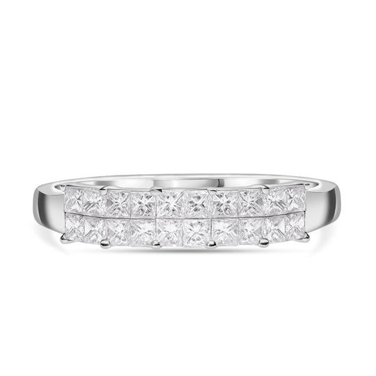 RHAPSODY - Weißer Diamant zertifiziert VS E-G Ring, 950 Platin, (Größe 19.00) ca. 1.06 ct