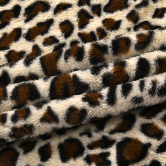 Deluxe Wolkenweiche Kunstfell-Decke mit Sherpa Futter und Leoparden Motiv, 150x200cm, Leopard