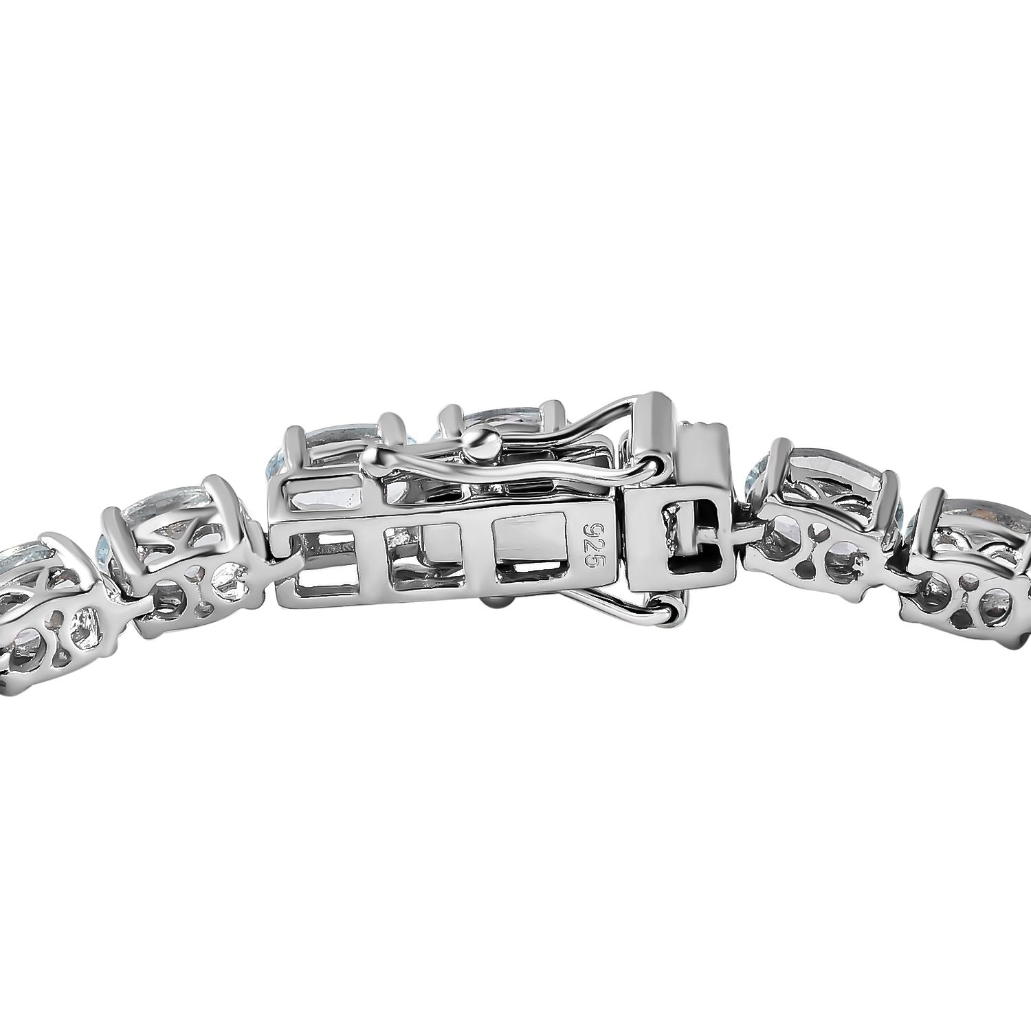 AA Aquamarin Armband ca. 19 cm 925 Silber platiniert ca. 13,39 ct.