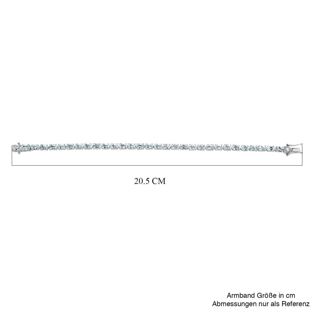 AA Aquamarin Armband ca. 19 cm 925 Silber platiniert ca. 13,39 ct.