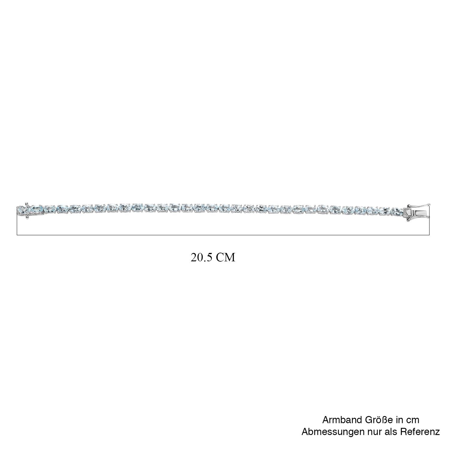 AA Aquamarin Armband ca. 19 cm 925 Silber platiniert ca. 13,39 ct.