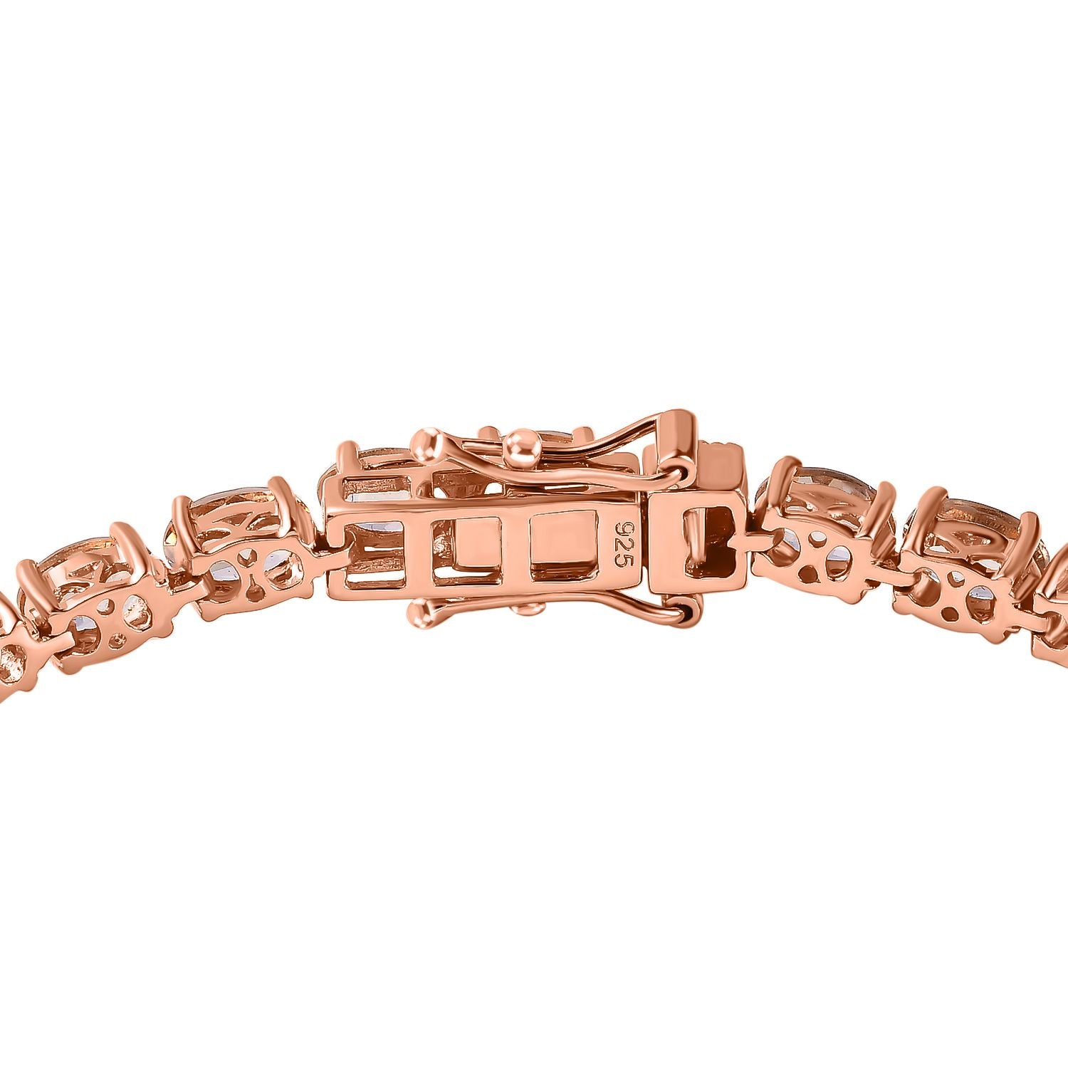 AA Morganit Armband ca. 19 cm 925 Silber Roségold Vermeil ca. 14,42 ct.
