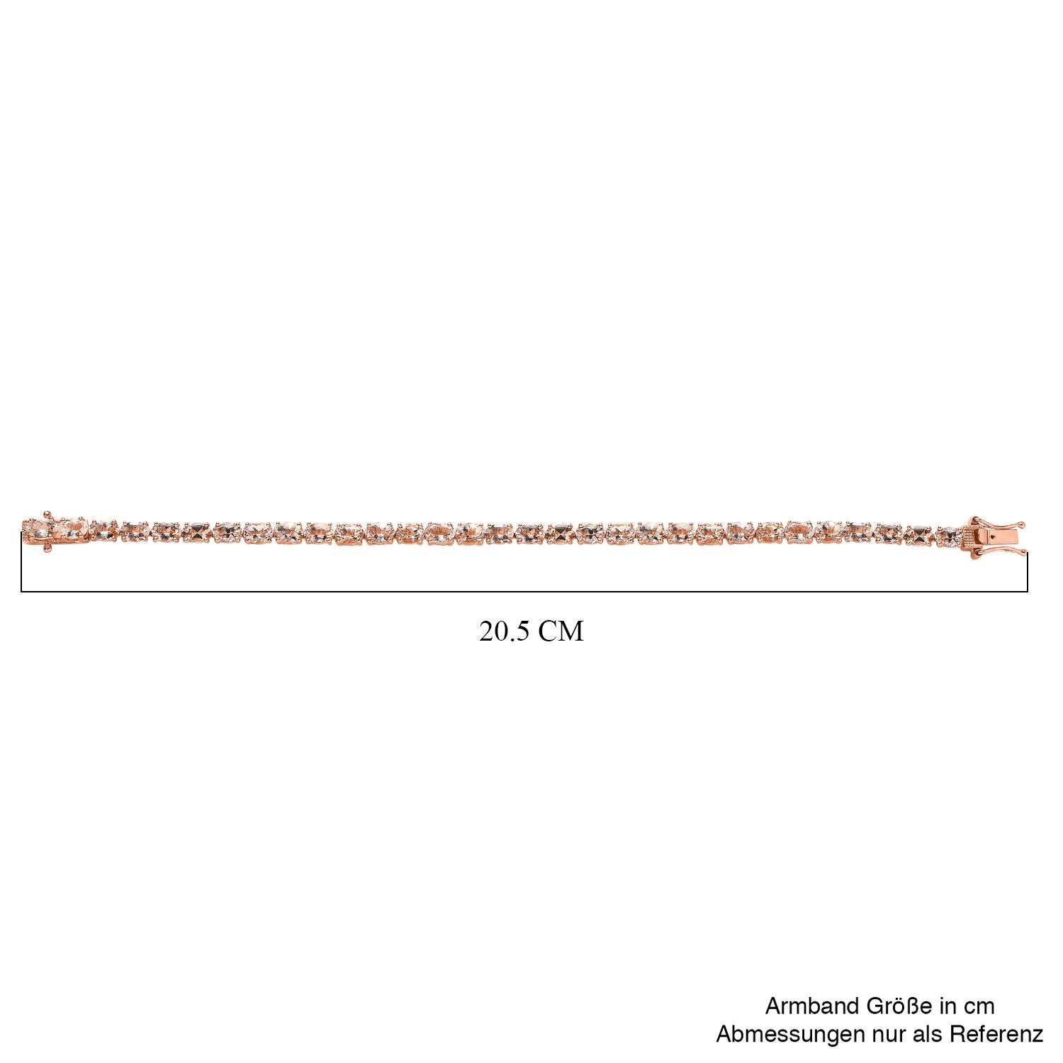 AA Morganit Armband ca. 19 cm 925 Silber Roségold Vermeil ca. 14,42 ct.