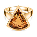 Citrin Ring, 925 Silber Gelbgold Vermeil, (Größe 16.00) ca. 5.59 ct
