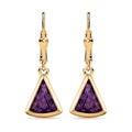 Afrikanischer Amethyst Ohrringe, 925 Silber Gelbgold Vermeil ca. 3.45 ct