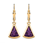 Afrikanischer Amethyst Ohrringe, 925 Silber Gelbgold Vermeil ca. 3.45 ct