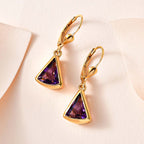 Afrikanischer Amethyst Ohrringe, 925 Silber Gelbgold Vermeil ca. 3.45 ct