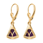 Afrikanischer Amethyst Ohrringe, 925 Silber Gelbgold Vermeil ca. 3.45 ct