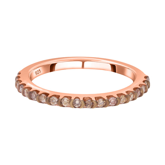 Natürlicher Champagner Diamant Ring, 925 Silber Roségold Vermeil (Größe 20.00) ca. 0.25 ct